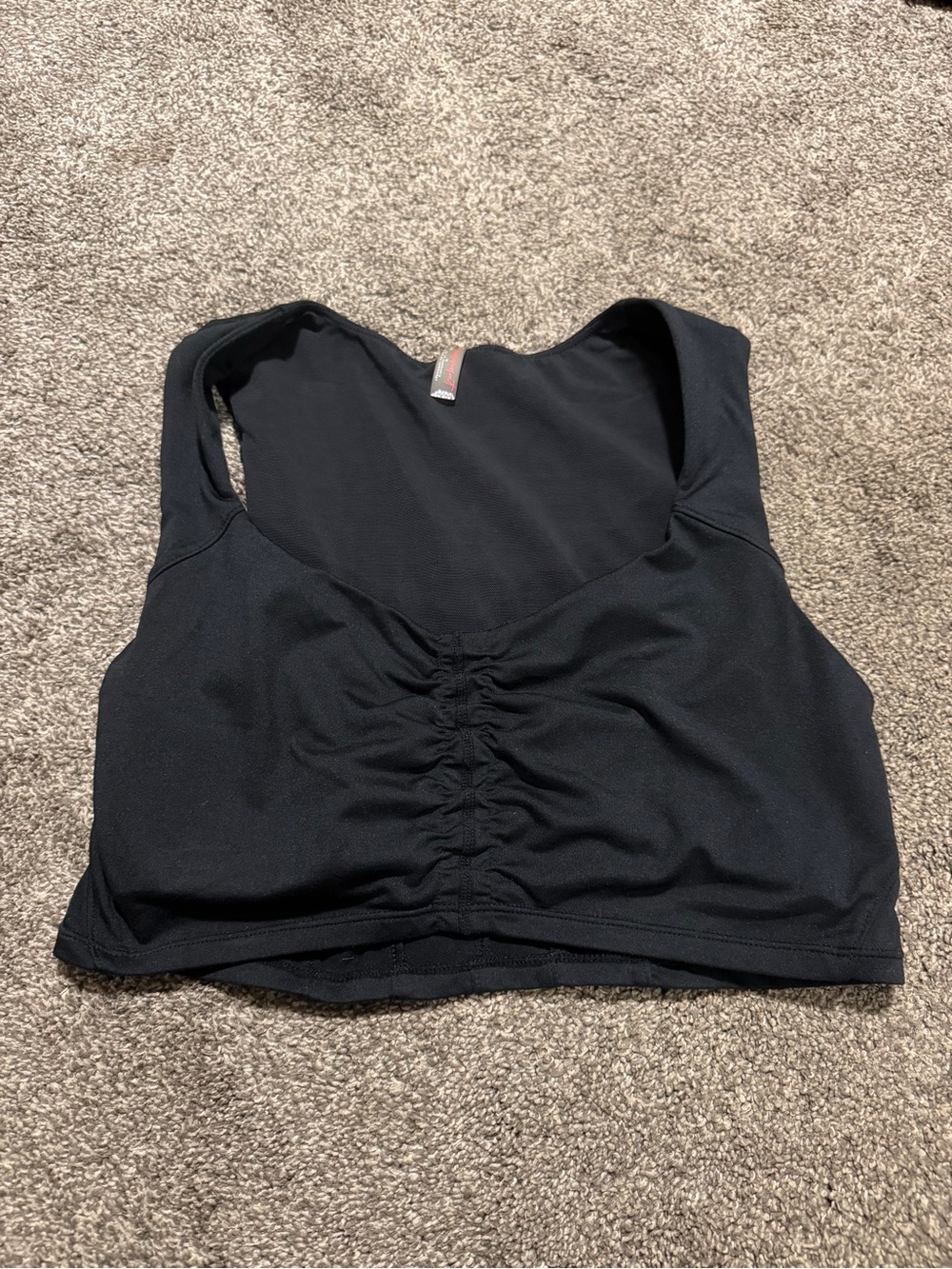 FP movement Black Ruched Front Sleeveless Crop Top